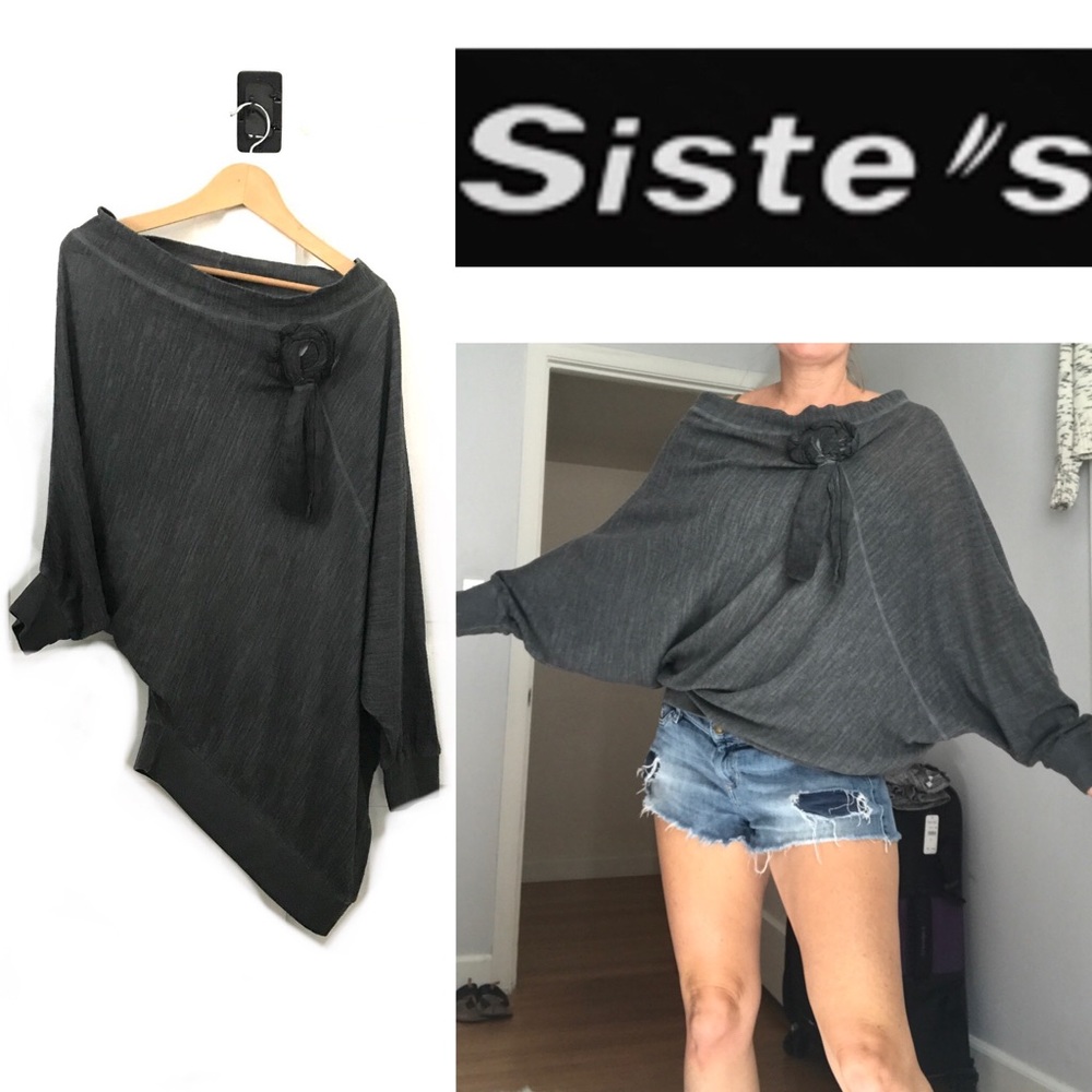 Siste‘s Italy grey dyed asymmetrical blouse